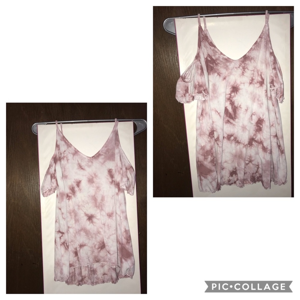 Pink Marbled Open Shoulder Shirt